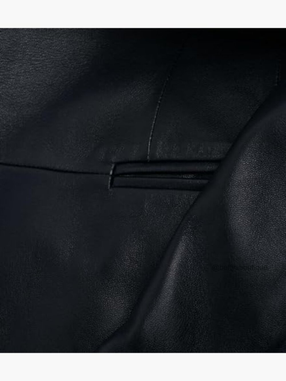 2-Button Lambskin Leather Blazer Casual Long Sleeves Suit Jacket - Picture 4 of 6